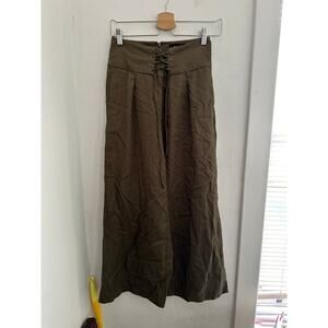 PAIGE Women's Green Wide Leg Pants | Size 0